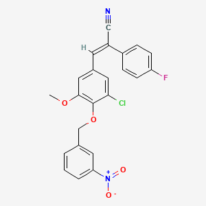 molecular formula C23H16ClFN2O4 B4177108 3-{3-chloro-5-methoxy-4-[(3-nitrobenzyl)oxy]phenyl}-2-(4-fluorophenyl)acrylonitrile 