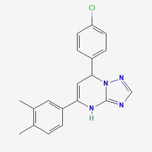 molecular formula C19H17ClN4 B4177115 7-(4-chlorophenyl)-5-(3,4-dimethylphenyl)-4,7-dihydro[1,2,4]triazolo[1,5-a]pyrimidine 