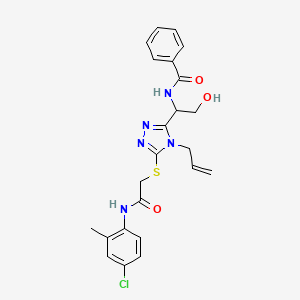 molecular formula C23H24ClN5O3S B4177140 N-{1-[4-allyl-5-({2-[(4-chloro-2-methylphenyl)amino]-2-oxoethyl}thio)-4H-1,2,4-triazol-3-yl]-2-hydroxyethyl}benzamide 