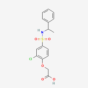 molecular formula C16H16ClNO5S B4177143 (2-chloro-4-{[(1-phenylethyl)amino]sulfonyl}phenoxy)acetic acid 