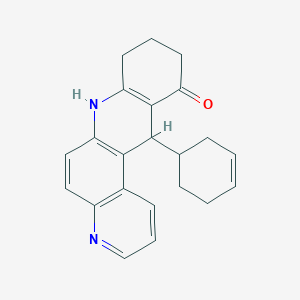 molecular formula C22H22N2O B4177149 12-(3-cyclohexen-1-yl)-8,9,10,12-tetrahydrobenzo[b]-4,7-phenanthrolin-11(7H)-one 
