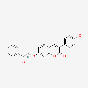 molecular formula C25H20O5 B4177150 3-(4-methoxyphenyl)-7-(1-methyl-2-oxo-2-phenylethoxy)-2H-chromen-2-one 