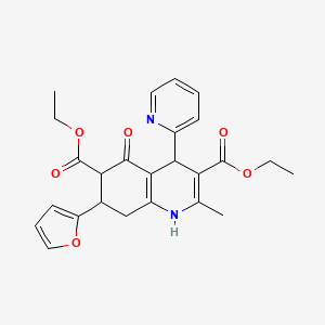 molecular formula C25H26N2O6 B4177159 diethyl 7-(2-furyl)-2-methyl-5-oxo-4-(2-pyridinyl)-1,4,5,6,7,8-hexahydro-3,6-quinolinedicarboxylate 
