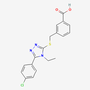 molecular formula C18H16ClN3O2S B4177165 3-({[5-(4-chlorophenyl)-4-ethyl-4H-1,2,4-triazol-3-yl]thio}methyl)benzoic acid 