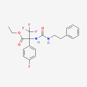 molecular formula C20H20F4N2O3 B4177180 ethyl 3,3,3-trifluoro-2-(4-fluorophenyl)-N-{[(2-phenylethyl)amino]carbonyl}alaninate 