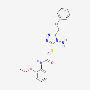 molecular formula C19H21N5O3S B4177189 2-{[4-amino-5-(phenoxymethyl)-4H-1,2,4-triazol-3-yl]thio}-N-(2-ethoxyphenyl)acetamide 