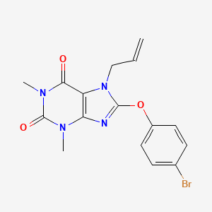 molecular formula C16H15BrN4O3 B4177194 7-allyl-8-(4-bromophenoxy)-1,3-dimethyl-3,7-dihydro-1H-purine-2,6-dione 