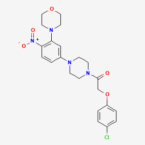 molecular formula C22H25ClN4O5 B4177209 4-(5-{4-[(4-chlorophenoxy)acetyl]-1-piperazinyl}-2-nitrophenyl)morpholine 