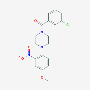 molecular formula C18H18ClN3O4 B4177222 1-(3-chlorobenzoyl)-4-(4-methoxy-2-nitrophenyl)piperazine 