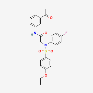 molecular formula C24H23FN2O5S B4177229 N~1~-(3-acetylphenyl)-N~2~-[(4-ethoxyphenyl)sulfonyl]-N~2~-(4-fluorophenyl)glycinamide 