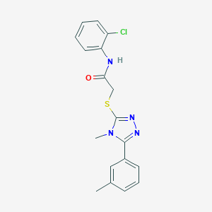 N-(2-chlorophenyl)-2-[[4-methyl-5-(3-methylphenyl)-1,2,4-triazol-3-yl]sulfanyl]acetamide