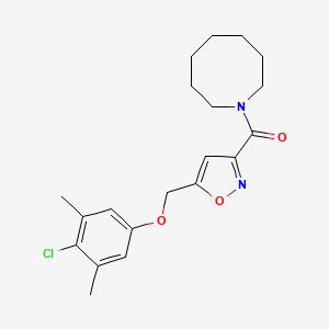 molecular formula C20H25ClN2O3 B4177237 1-({5-[(4-chloro-3,5-dimethylphenoxy)methyl]-3-isoxazolyl}carbonyl)azocane 