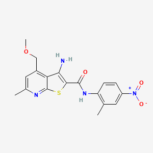 molecular formula C18H18N4O4S B4177269 3-amino-4-(methoxymethyl)-6-methyl-N-(2-methyl-4-nitrophenyl)thieno[2,3-b]pyridine-2-carboxamide 
