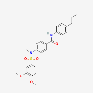 molecular formula C26H30N2O5S B4177274 N-(4-butylphenyl)-4-[[(3,4-dimethoxyphenyl)sulfonyl](methyl)amino]benzamide 