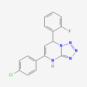 molecular formula C16H11ClFN5 B4177277 5-(4-chlorophenyl)-7-(2-fluorophenyl)-4,7-dihydrotetrazolo[1,5-a]pyrimidine 