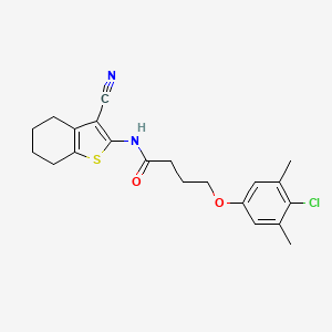 molecular formula C21H23ClN2O2S B4177283 4-(4-chloro-3,5-dimethylphenoxy)-N-(3-cyano-4,5,6,7-tetrahydro-1-benzothien-2-yl)butanamide 
