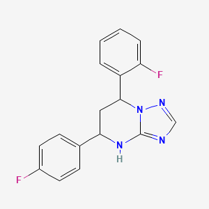 molecular formula C17H14F2N4 B4177311 7-(2-fluorophenyl)-5-(4-fluorophenyl)-4,5,6,7-tetrahydro[1,2,4]triazolo[1,5-a]pyrimidine 