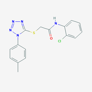molecular formula C16H14ClN5OS B417734 N-(2-chlorophenyl)-2-[1-(p-tolyl)tetrazol-5-yl]sulfanyl-acetamide 