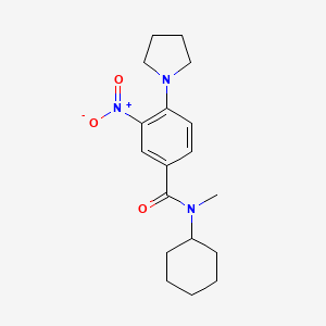 molecular formula C18H25N3O3 B4177341 N-cyclohexyl-N-methyl-3-nitro-4-(1-pyrrolidinyl)benzamide 
