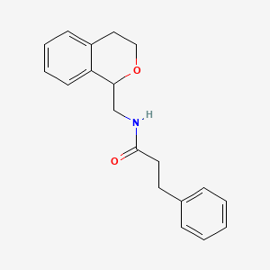 molecular formula C19H21NO2 B4177367 N-(3,4-dihydro-1H-isochromen-1-ylmethyl)-3-phenylpropanamide 