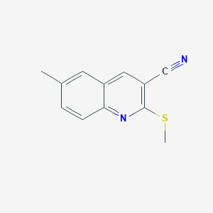 molecular formula C12H10N2S B417737 6-Methyl-2-methylsulfanylquinoline-3-carbonitrile 