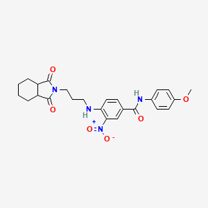 molecular formula C25H28N4O6 B4177375 4-{[3-(1,3-dioxooctahydro-2H-isoindol-2-yl)propyl]amino}-N-(4-methoxyphenyl)-3-nitrobenzamide 