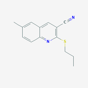 molecular formula C14H14N2S B417738 6-Methyl-2-(propylsulfanyl)quinoline-3-carbonitrile 