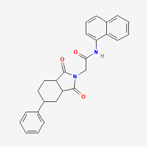 molecular formula C26H24N2O3 B4177389 2-(1,3-dioxo-5-phenyloctahydro-2H-isoindol-2-yl)-N-1-naphthylacetamide 