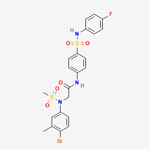 molecular formula C22H21BrFN3O5S2 B4177396 N~2~-(4-bromo-3-methylphenyl)-N~1~-(4-{[(4-fluorophenyl)amino]sulfonyl}phenyl)-N~2~-(methylsulfonyl)glycinamide 