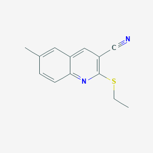 molecular formula C13H12N2S B417741 2-(Ethylsulfanyl)-6-methylquinoline-3-carbonitrile 