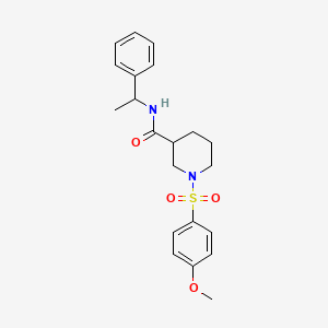molecular formula C21H26N2O4S B4177418 1-[(4-methoxyphenyl)sulfonyl]-N-(1-phenylethyl)-3-piperidinecarboxamide 