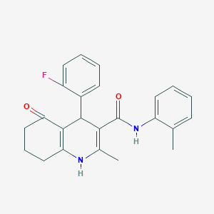 molecular formula C24H23FN2O2 B417743 4-(2-fluorophenyl)-2-methyl-N-(2-methylphenyl)-5-oxo-4,6,7,8-tetrahydro-1H-quinoline-3-carboxamide 