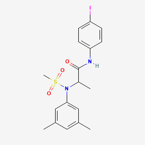 molecular formula C18H21IN2O3S B4177436 N~2~-(3,5-dimethylphenyl)-N~1~-(4-iodophenyl)-N~2~-(methylsulfonyl)alaninamide 