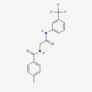molecular formula C17H15F3N2O2 B4177451 4-methyl-N-(2-oxo-2-{[3-(trifluoromethyl)phenyl]amino}ethyl)benzamide 