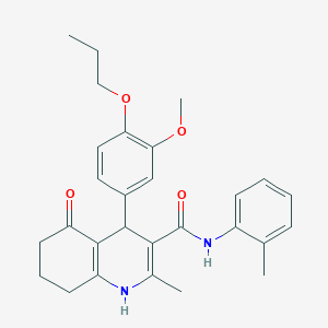 2-methyl-4-[3-(methyloxy)-4-(propyloxy)phenyl]-N-(2-methylphenyl)-5-oxo-1,4,5,6,7,8-hexahydroquinoline-3-carboxamide