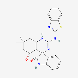 molecular formula C24H21N5O2S B4177473 2'-(1,3-benzothiazol-2-ylamino)-7',7'-dimethyl-7',8'-dihydro-1'H-spiro[indole-3,4'-quinazoline]-2,5'(1H,6'H)-dione 