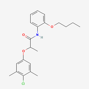 molecular formula C21H26ClNO3 B4177482 N-(2-butoxyphenyl)-2-(4-chloro-3,5-dimethylphenoxy)propanamide 