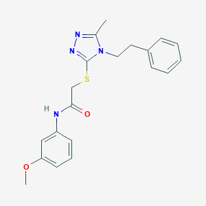 molecular formula C20H22N4O2S B417749 N-(3-methoxyphenyl)-2-[[5-methyl-4-(2-phenylethyl)-1,2,4-triazol-3-yl]sulfanyl]acetamide 