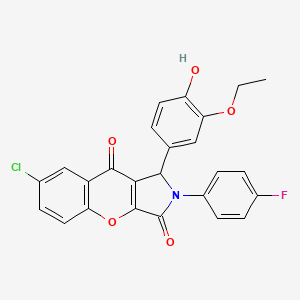molecular formula C25H17ClFNO5 B4177494 7-chloro-1-(3-ethoxy-4-hydroxyphenyl)-2-(4-fluorophenyl)-1,2-dihydrochromeno[2,3-c]pyrrole-3,9-dione 