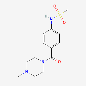 molecular formula C13H19N3O3S B4177497 N-{4-[(4-methyl-1-piperazinyl)carbonyl]phenyl}methanesulfonamide 