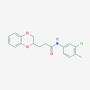 molecular formula C18H18ClNO3 B4177498 N-(3-chloro-4-methylphenyl)-3-(2,3-dihydro-1,4-benzodioxin-2-yl)propanamide 