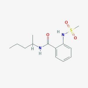 molecular formula C13H20N2O3S B4177519 N-(1-methylbutyl)-2-[(methylsulfonyl)amino]benzamide 