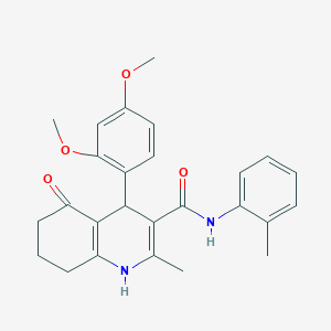 molecular formula C26H28N2O4 B417752 4-[2,4-bis(methyloxy)phenyl]-2-methyl-N-(2-methylphenyl)-5-oxo-1,4,5,6,7,8-hexahydroquinoline-3-carboxamide 