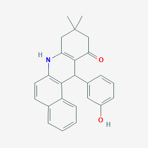 molecular formula C25H23NO2 B4177529 12-(3-hydroxyphenyl)-9,9-dimethyl-8,9,10,12-tetrahydrobenzo[a]acridin-11(7H)-one 