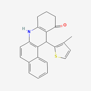 molecular formula C22H19NOS B4177534 12-(3-methyl-2-thienyl)-8,9,10,12-tetrahydrobenzo[a]acridin-11(7H)-one 