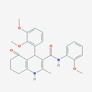 molecular formula C26H28N2O5 B417754 4-[2,3-bis(methyloxy)phenyl]-2-methyl-N-[2-(methyloxy)phenyl]-5-oxo-1,4,5,6,7,8-hexahydroquinoline-3-carboxamide 