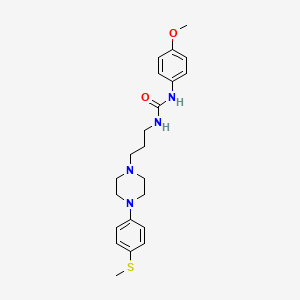 molecular formula C22H30N4O2S B4177541 N-(4-methoxyphenyl)-N'-(3-{4-[4-(methylthio)phenyl]-1-piperazinyl}propyl)urea 