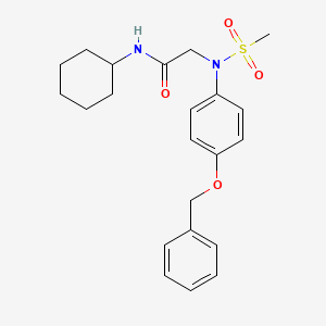 molecular formula C22H28N2O4S B4177550 N~2~-[4-(benzyloxy)phenyl]-N~1~-cyclohexyl-N~2~-(methylsulfonyl)glycinamide 