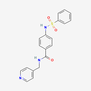 molecular formula C19H17N3O3S B4177553 4-[(phenylsulfonyl)amino]-N-(4-pyridinylmethyl)benzamide 
