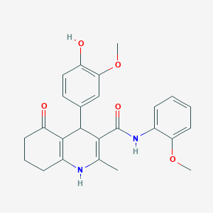 4-(4-hydroxy-3-methoxyphenyl)-N-(2-methoxyphenyl)-2-methyl-5-oxo-4,6,7,8-tetrahydro-1H-quinoline-3-carboxamide